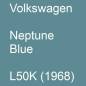 Preview: Volkswagen, Neptune Blue, L50K (1968).